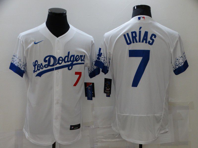 Men Los Angeles Dodgers #7 Urias White City Edition Elite Nike 2021 MLB Jersey->los angeles dodgers->MLB Jersey